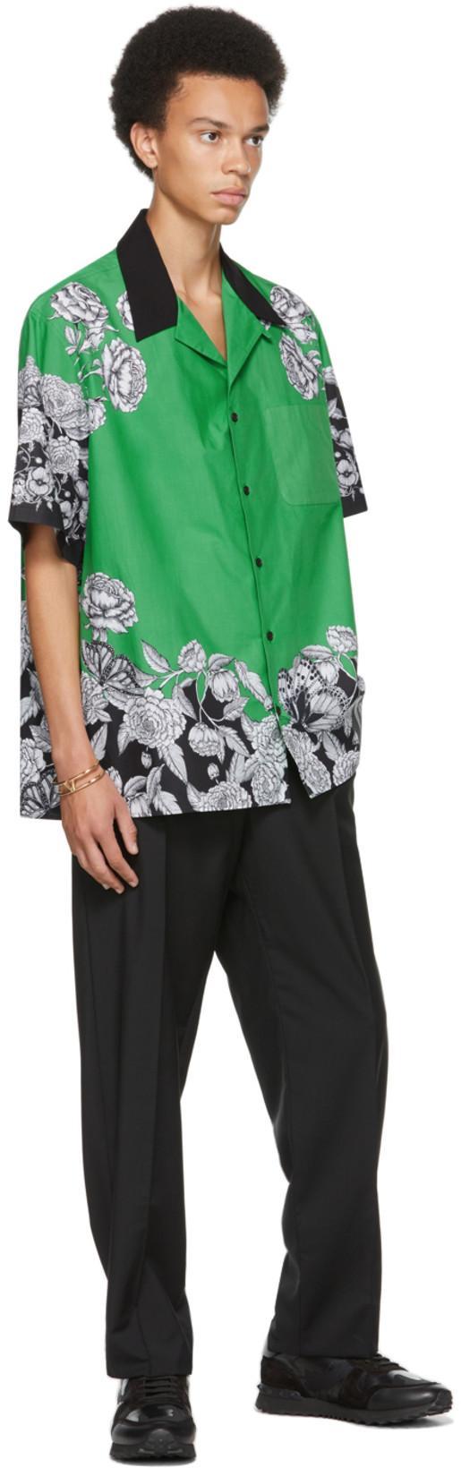 VALENTINO GARAVANI Black Fabric And Leather Rockrunner Camouflage Sneakers In Multi