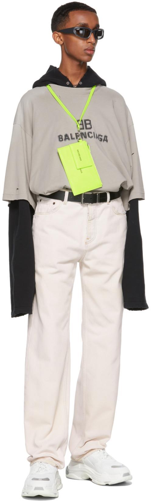 BALENCIAGA Black Swift Oval Sunglasses In 001 Black