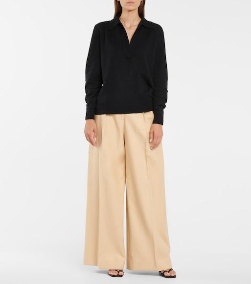 KHAITE Jo Cashmere Featherweight-knit Sweater In Black