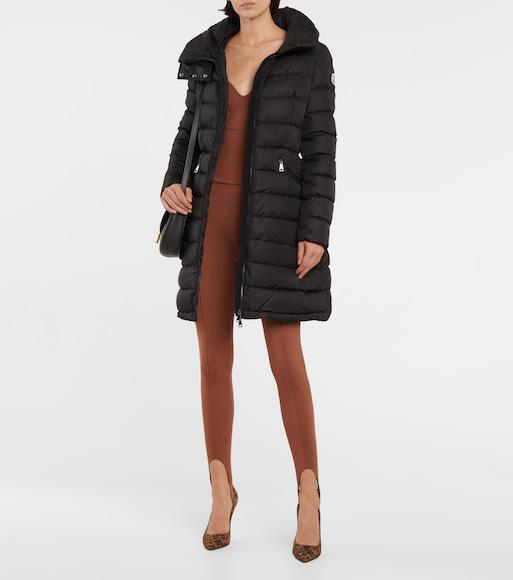 MONCLER Black Flammette Down Jacket In Nylon Technique