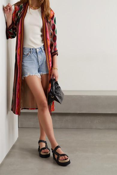 AGOLDE Parker High-rise Fray Hem Denim Shorts In Swapmeet