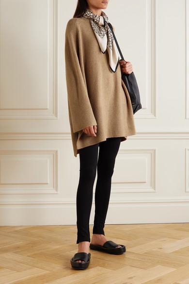 TOTÊME High-rise Ribbed-trim Stretch-knit Leggings In Black