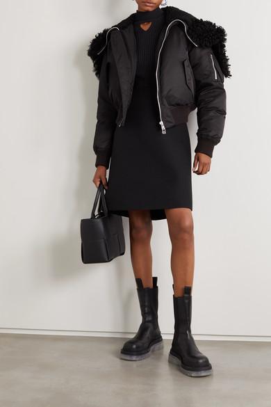 BOTTEGA VENETA Tire Rubber-trimmed Leather Chelsea Boots In Black Transparent