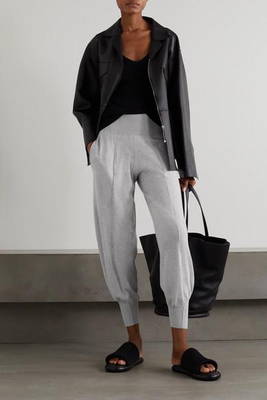 TOTÊME Zipped Wide-sleeve Leather Jacket In Black