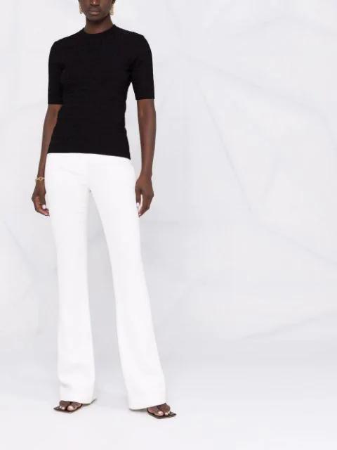 GIVENCHY 4g-motif Knitted Short-sleeve Top In Black