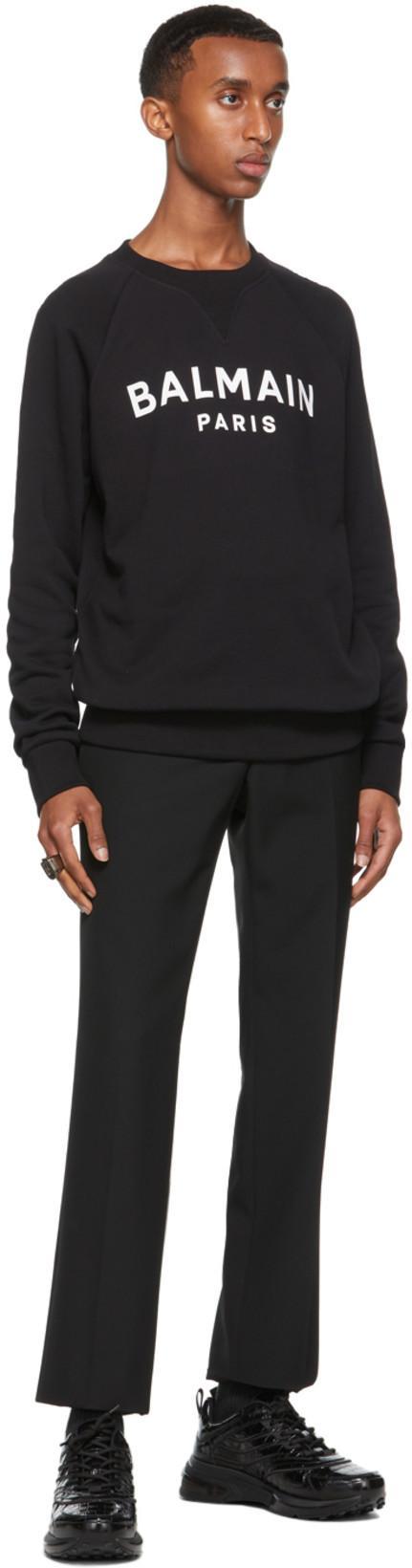 BALMAIN Round Neck Sweatshirt In Black