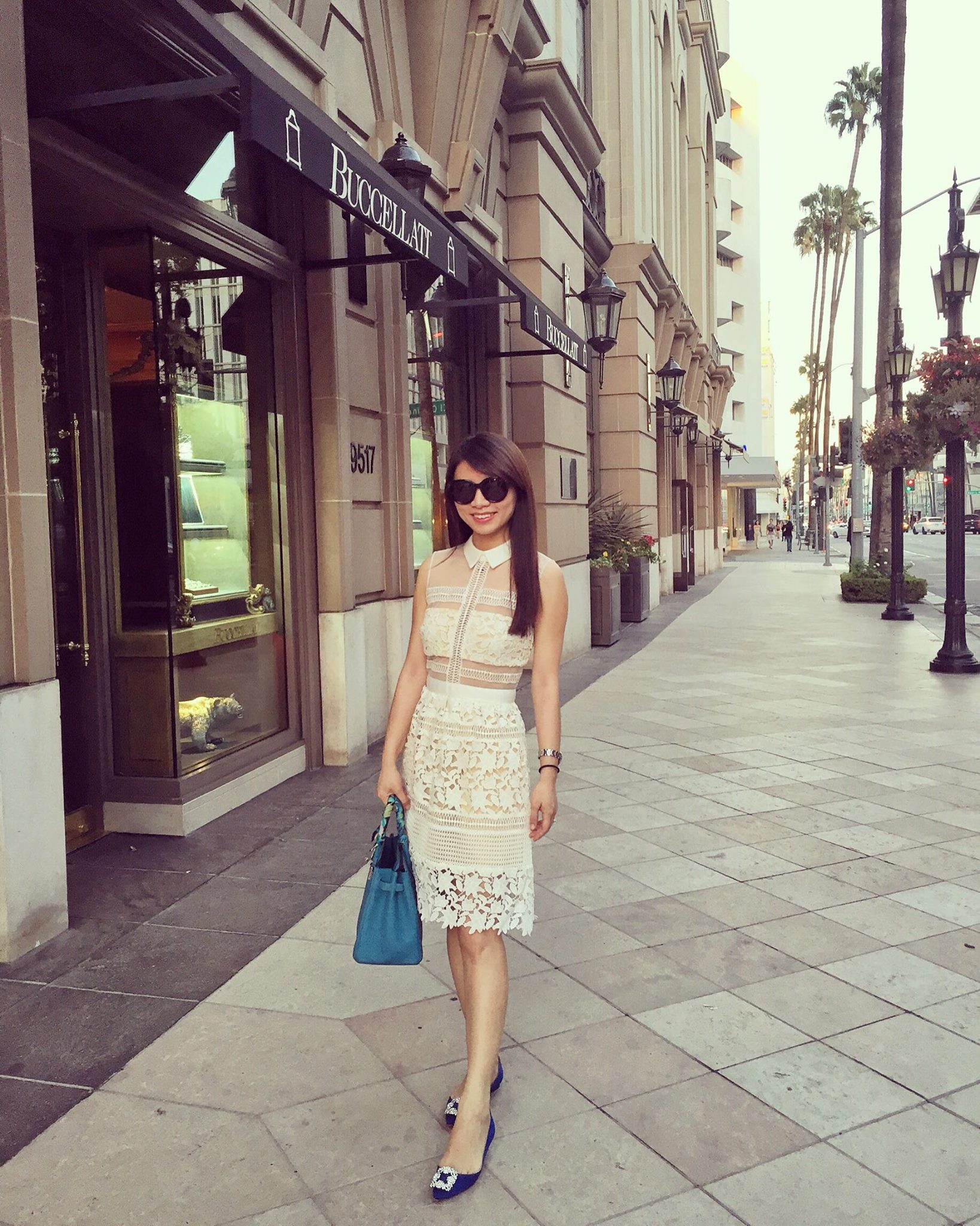 MANOLO BLAHNIK Hangisi Crystal-embellished Satin Point-toe Flats In Blue