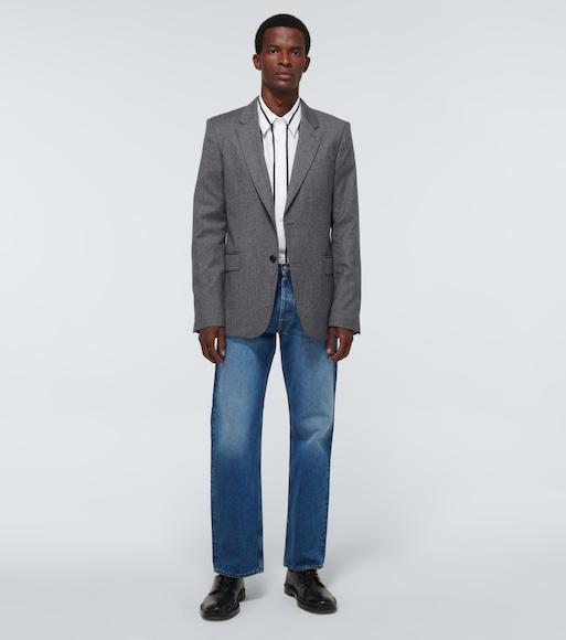 MAISON MARGIELA 10mm Tabi Leather Babouche Shoes In Gray