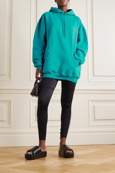 BALENCIAGA Rise Logo-print Leather Platform Slides In Black