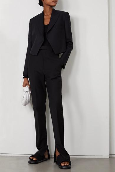 ALEXANDER MCQUEEN Tailored Wool Trousers Featuring Flared Hem In Black