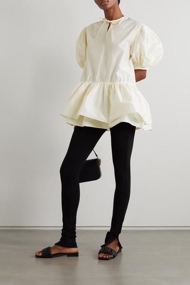 TOTÊME High-rise Ribbed-trim Stretch-knit Leggings In Black