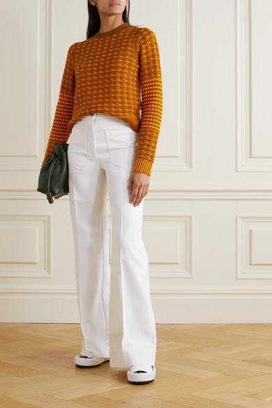 BOTTEGA VENETA Rubber Sole Leather Stretch Mule Sandal Optic White