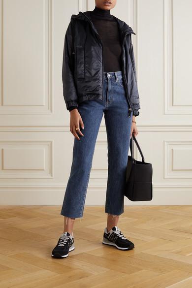 NEW BALANCE 574 Leather-trimmed Suede And Mesh Sneakers In Navy