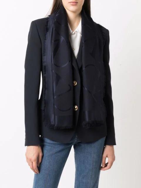 VALENTINO Notched-lapel Single-breasted Blazer In Blue