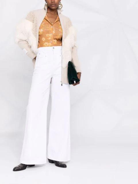 ISABEL MARANT Women White Denim Lemony Flared Leg Jeans