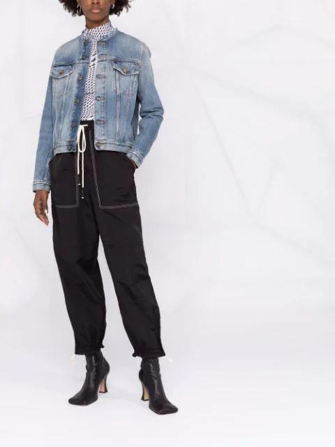 MAISON MARGIELA Collarless Denim Jacket In Blue