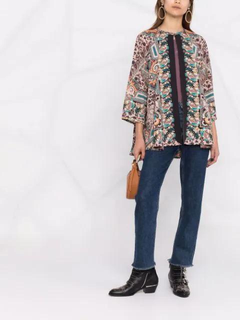 CHLOÉ Black Calf Leather Bos Taurus Lace-up Boots In Animal Print