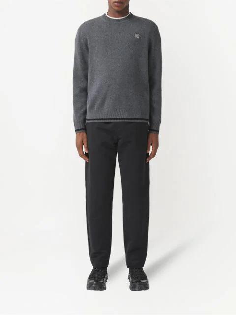 BURBERRY Mens Black Straight-leg Drawstring Linen Trousers Xl