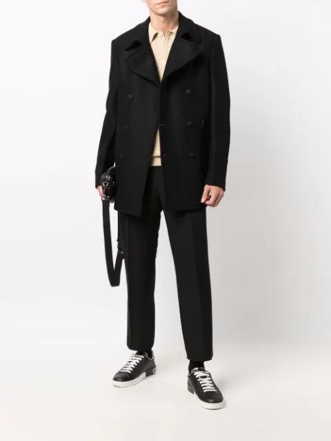 DOLCE & GABBANA Portofino Sneakers In Black Leather With Silver Inserts Dolce E Gabbana