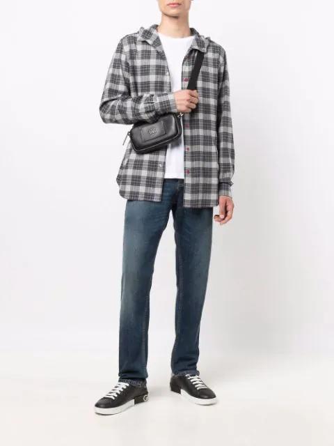 DOLCE & GABBANA Portofino Sneakers In Black Leather With Silver Inserts Dolce E Gabbana