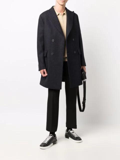 DOLCE & GABBANA Portofino Sneakers In Black Leather With Silver Inserts Dolce E Gabbana