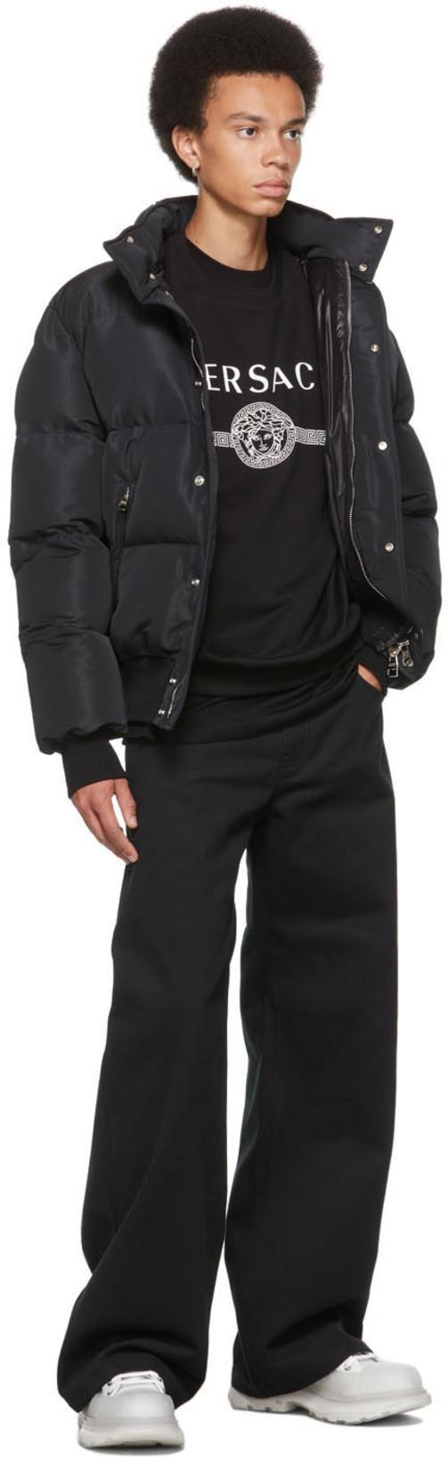ALEXANDER MCQUEEN Men's Graffiti Logo Hooded Down Puffer Jacket In Black