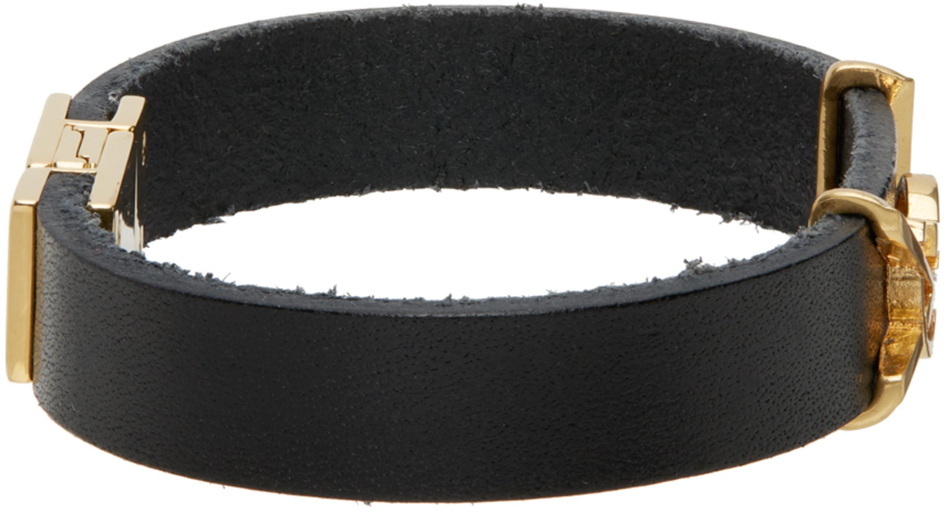 SAINT LAURENT Logo Embossed Calf Leather Flat Espadrilles In Black