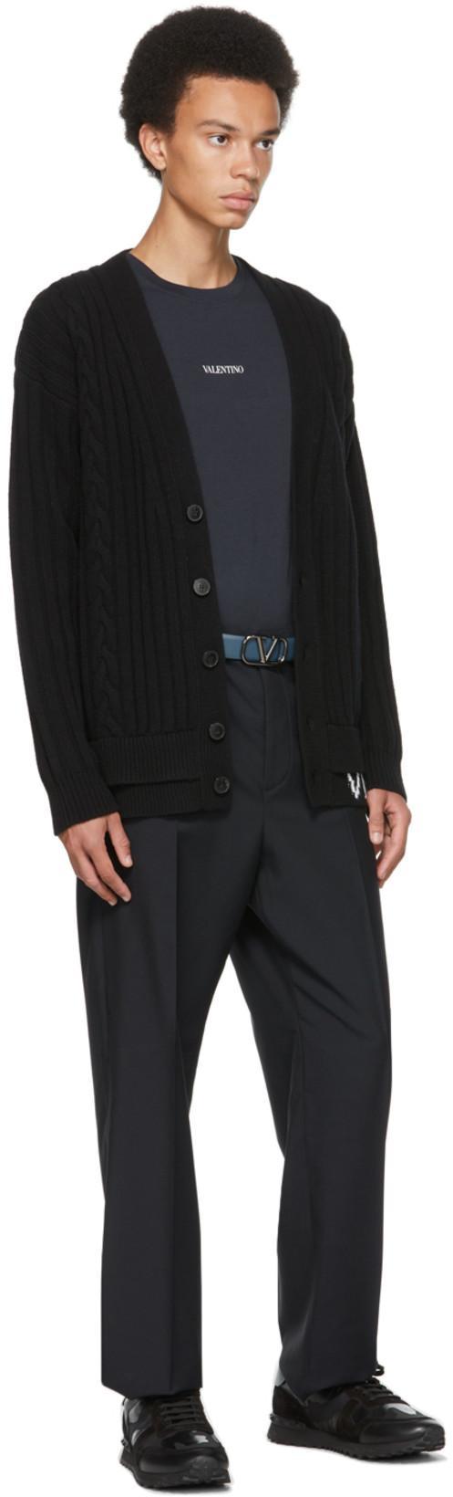 VALENTINO GARAVANI Black Fabric And Leather Rockrunner Camouflage Sneakers In Multi