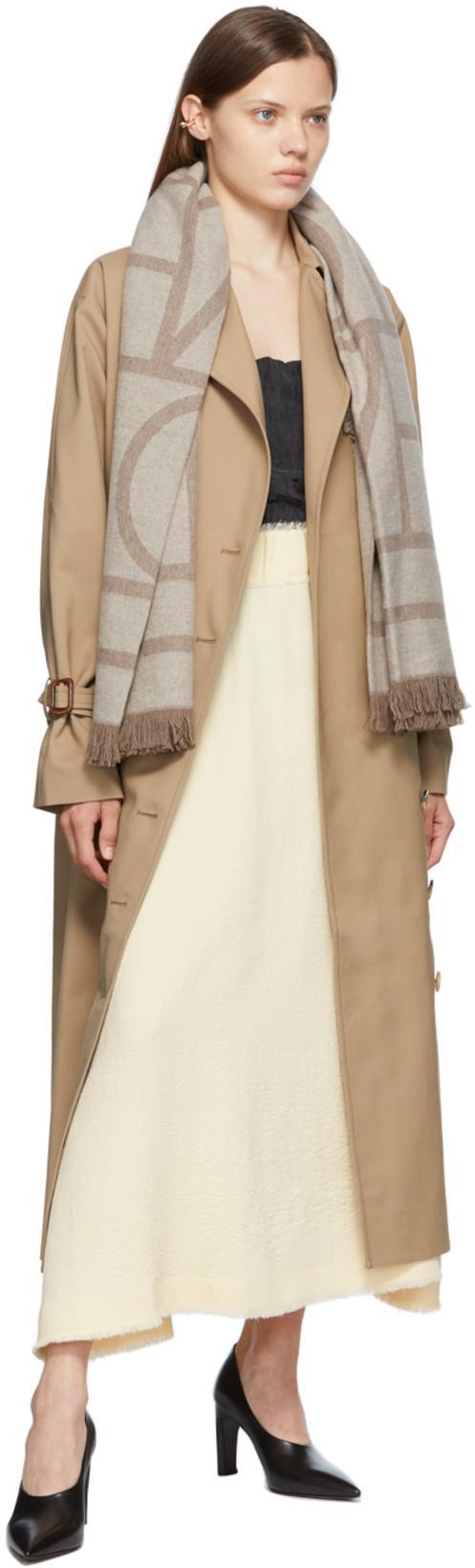 TOTÊME Signature Double-breasted Cotton-blend Gabardine Trench Coat In Neutral