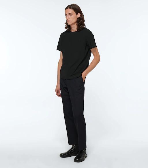 MONCLER Soft Cotton Short Sleeve Crew Neck T-shirt In Black