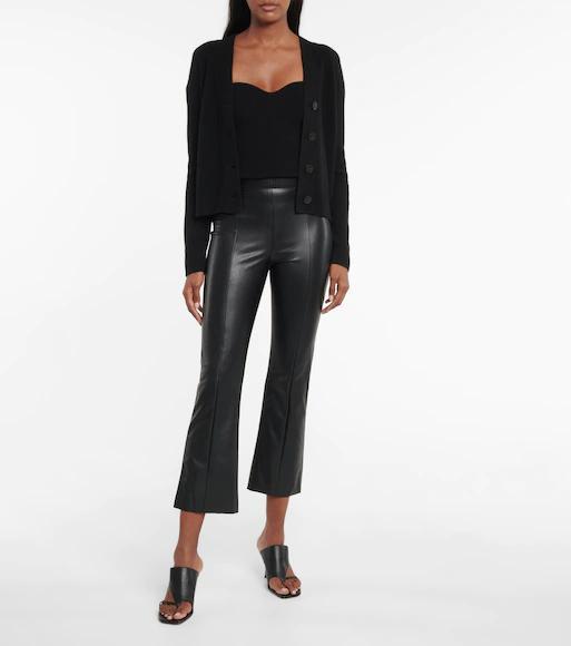 WOLFORD Jenna Faux Leather Trousers In Black