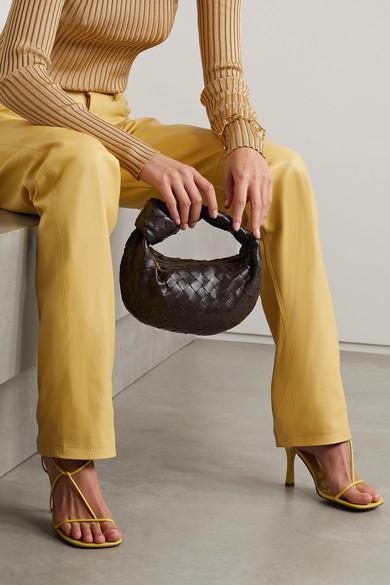 BOTTEGA VENETA Jodie Mini Knotted Intrecciato Leather Tote In Oak