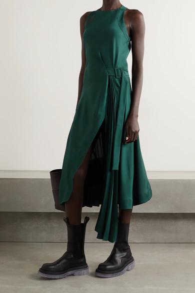 BOTTEGA VENETA Tire Rubber-trimmed Leather Chelsea Boots In Black Transparent