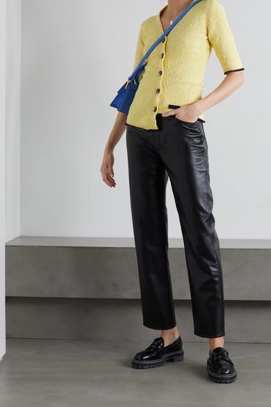 AGOLDE Ren Straight Leather Pant Detox In Black