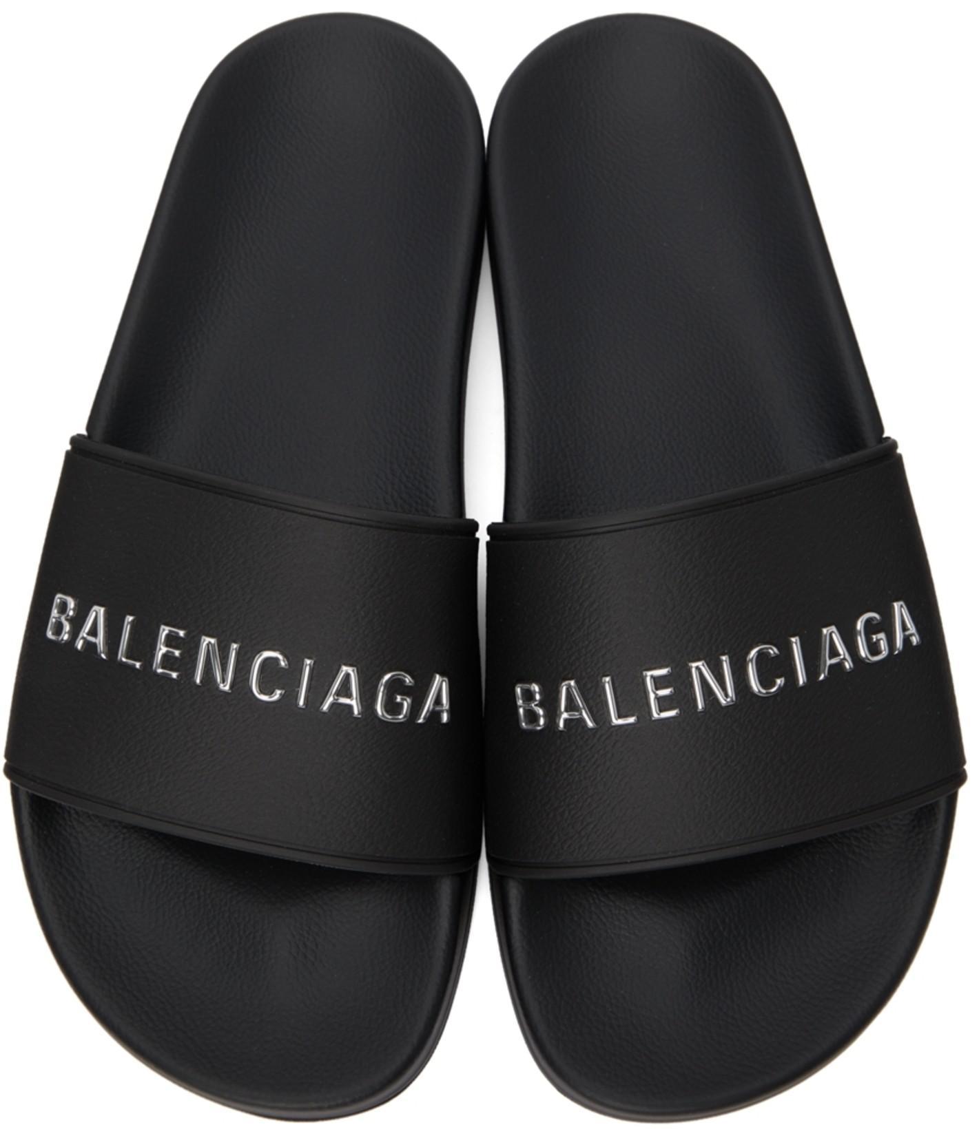 BALENCIAGA Black Swift Oval Sunglasses In 001 Black