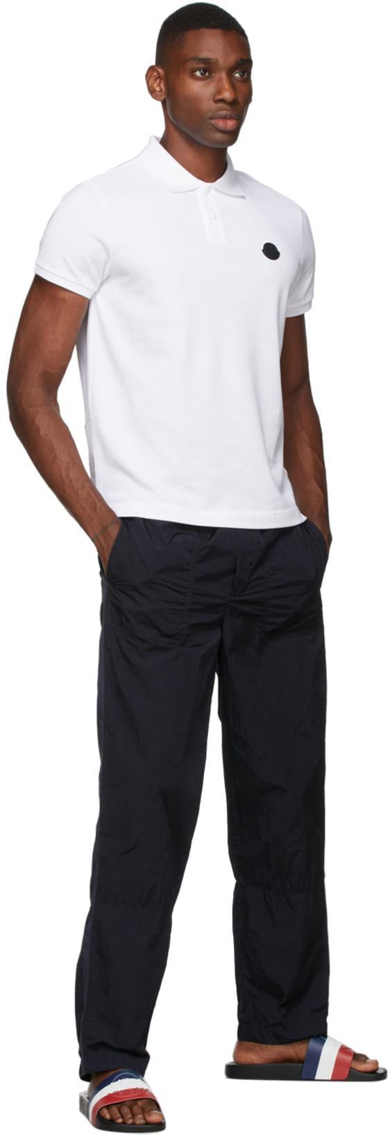 MONCLER Basile Black Rubber Sliders In White