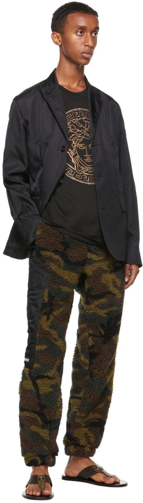 VERSACE Medusa Crystal-embellished T-shirt In Black