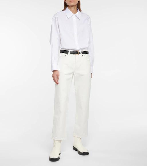 THE ROW Lesley Straight Crop Jeans In White