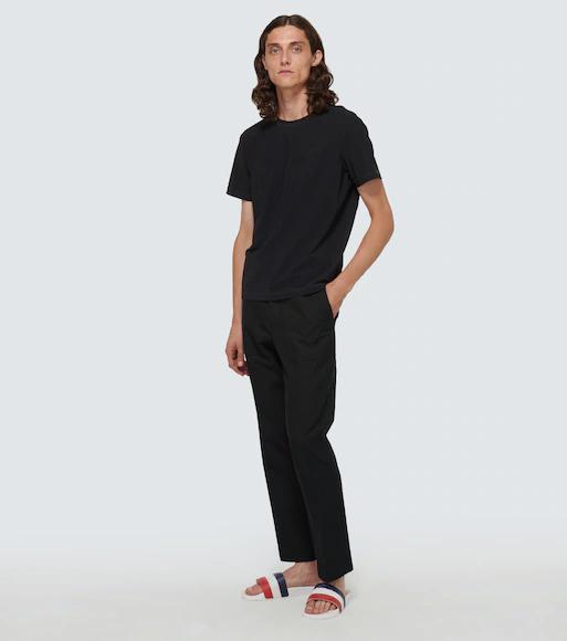 MONCLER Basile Embossed Logo Slides In White