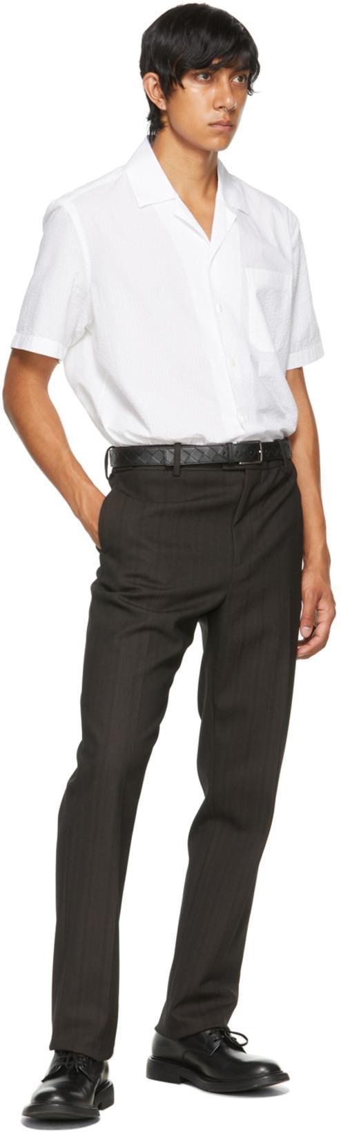 BOTTEGA VENETA Men's Intreccio Leather Belt In Brown