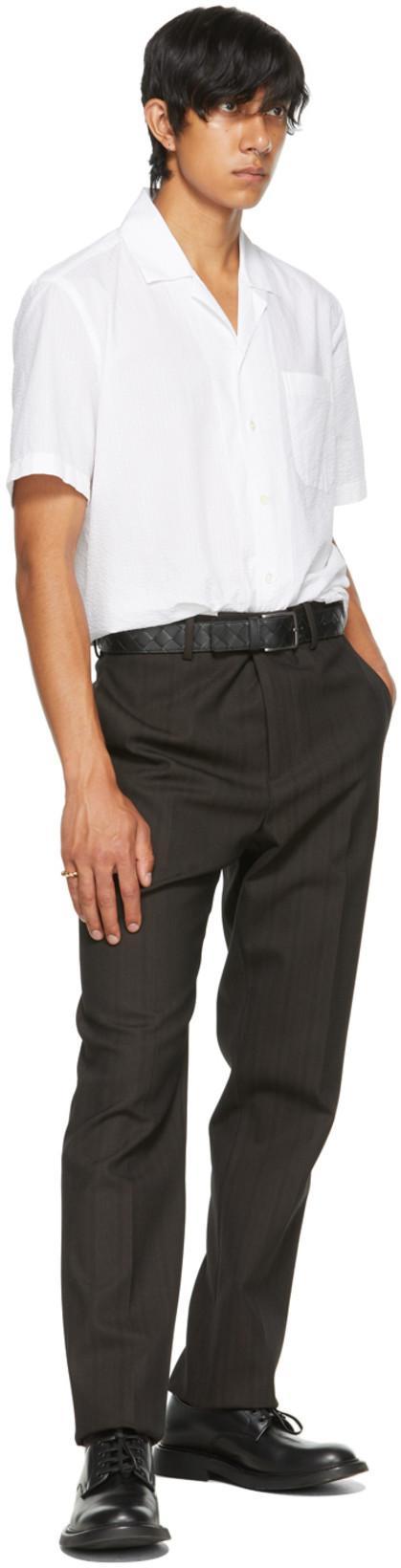 BOTTEGA VENETA Men's Intreccio Leather Belt In Brown