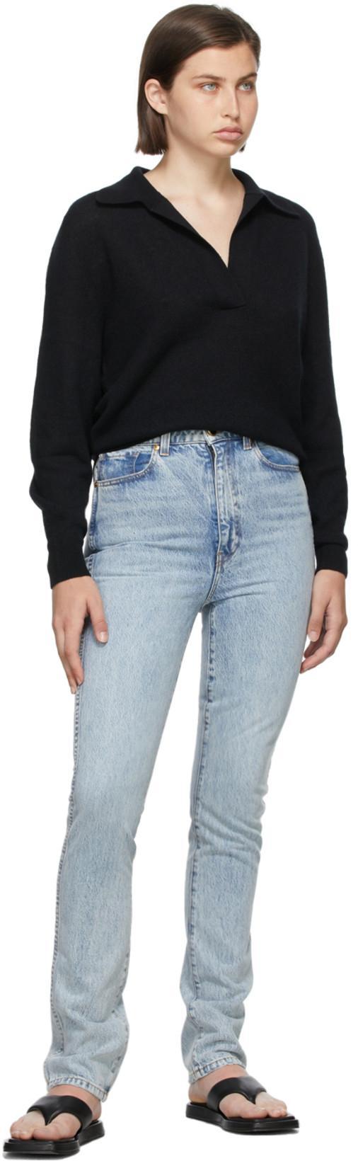 KHAITE Jo Cashmere Featherweight-knit Sweater In Black