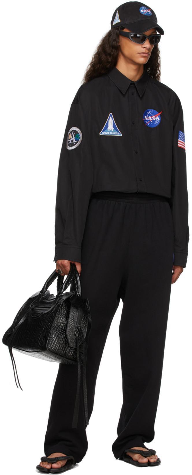 BALENCIAGA Black Swift Oval Sunglasses In 001 Black