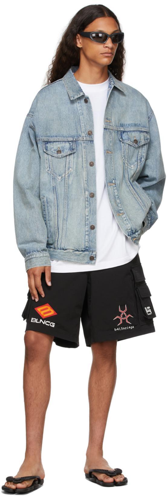 BALENCIAGA Black Swift Oval Sunglasses In 001 Black