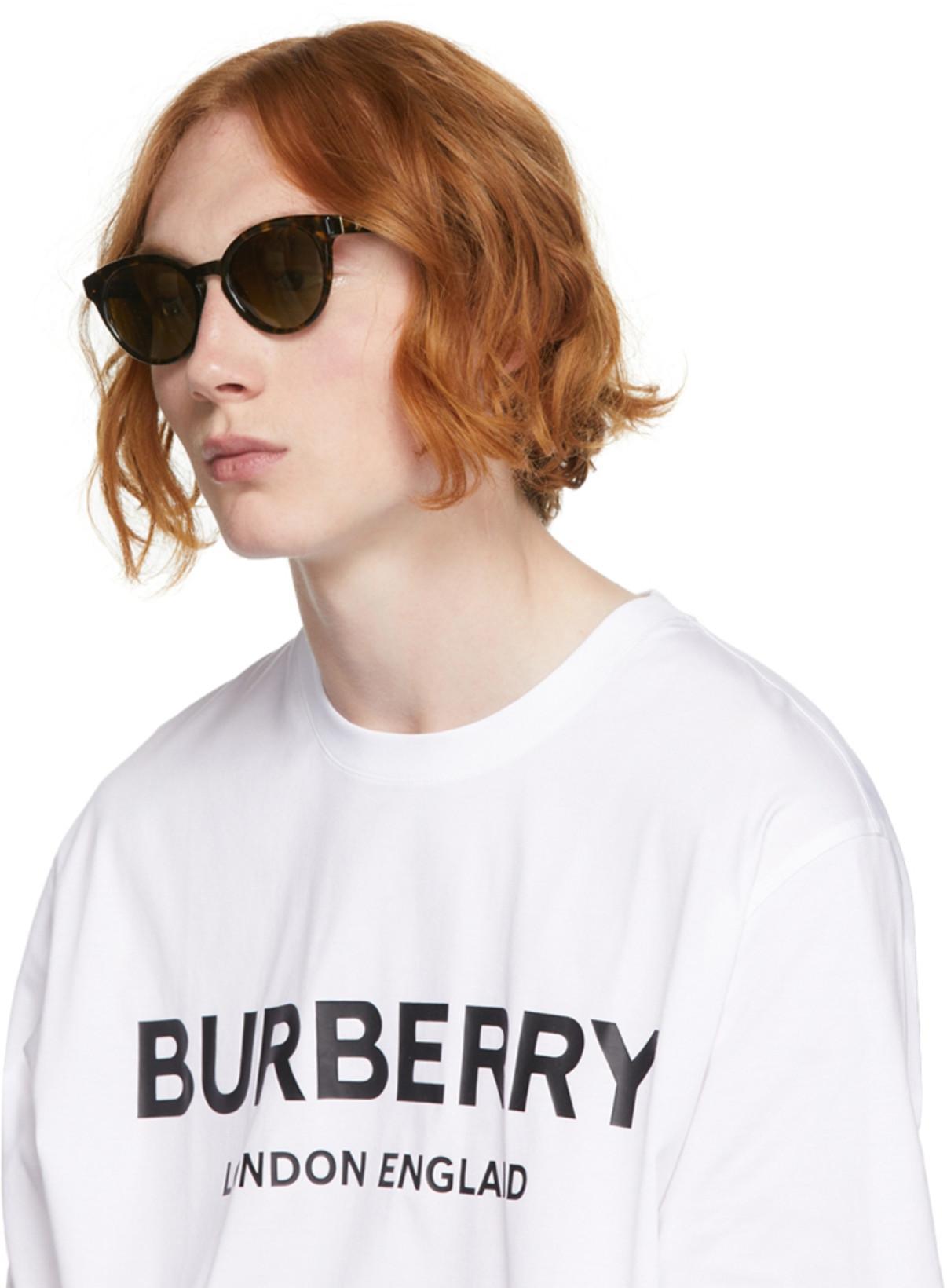 BURBERRY Logo Print Cotton Oversized T-shirt In White