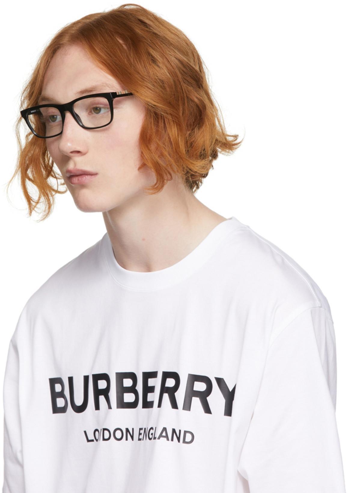 BURBERRY Logo Print Cotton Oversized T-shirt In White