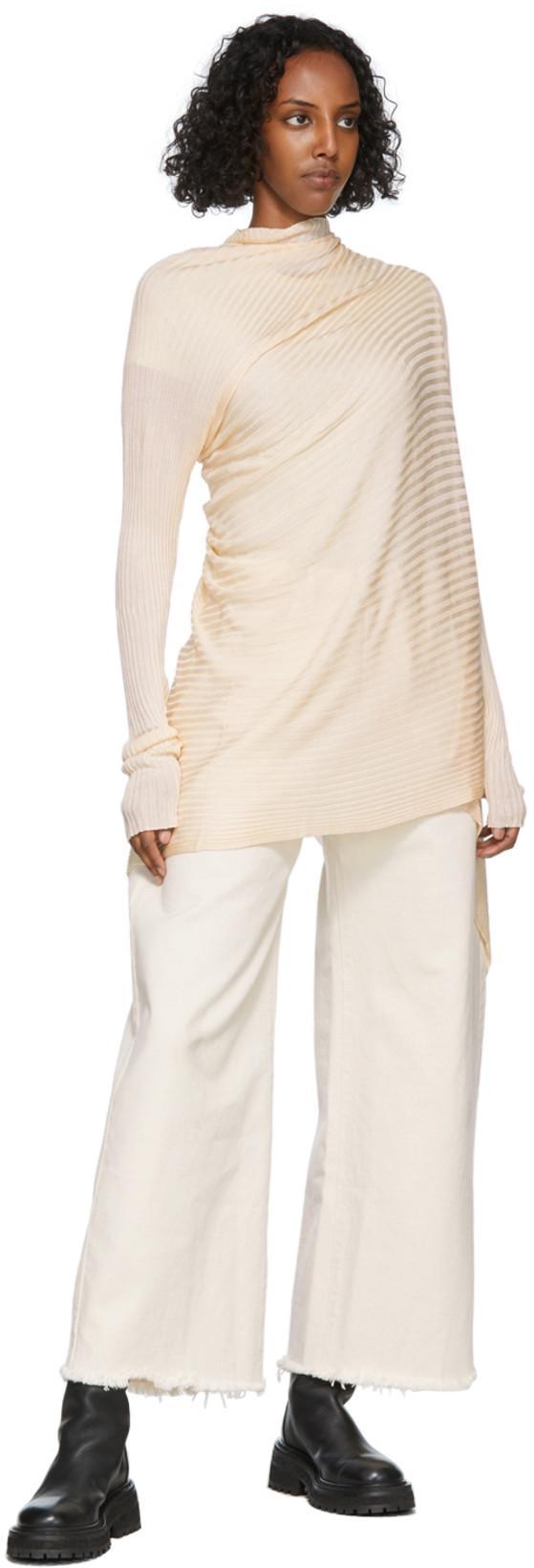 MARQUES' ALMEIDA + Net Sustain Frayed Organic Boyfriend Jeans In White