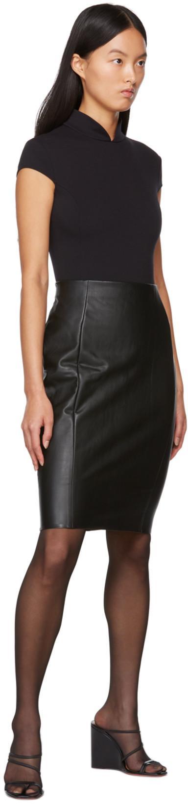 WOLFORD Jenna Faux Leather Skirt In Black