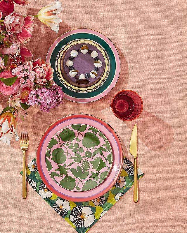 LA DOUBLEJ Rainbow Glasses Set Of 2 In Fuxia