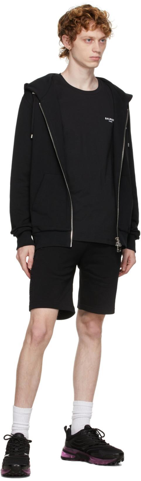 BALMAIN Black Cotton T-shirt